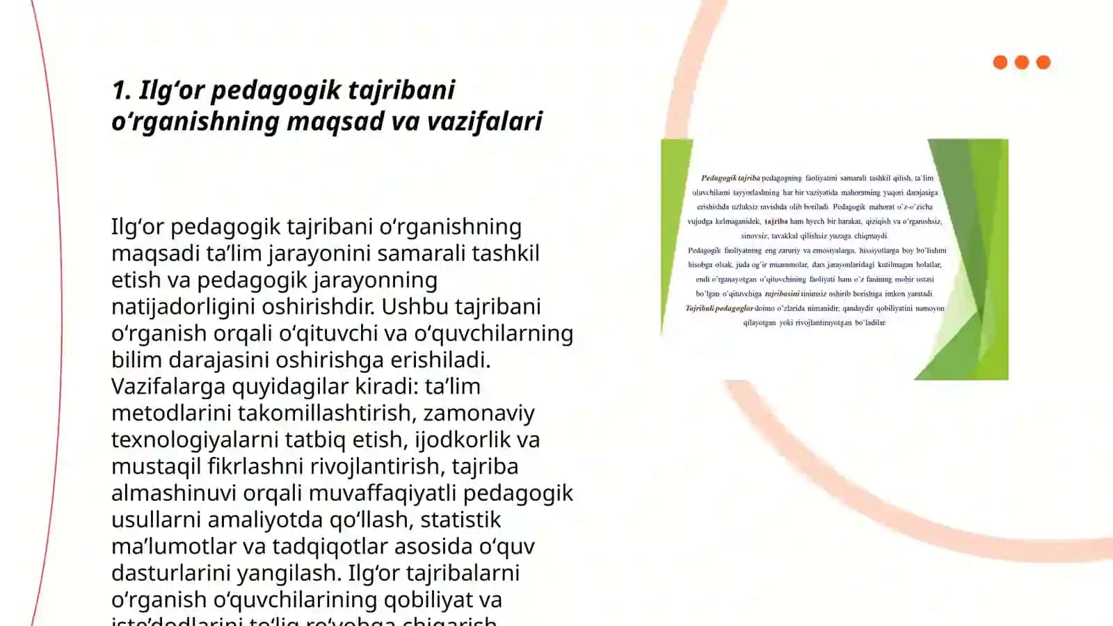 Ilgʻor pedagogik tajribani oʻrganish metodikasi 3