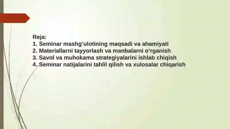 Seminar Mashg'ulotlari Tayyorgarlik Ko'rish 3