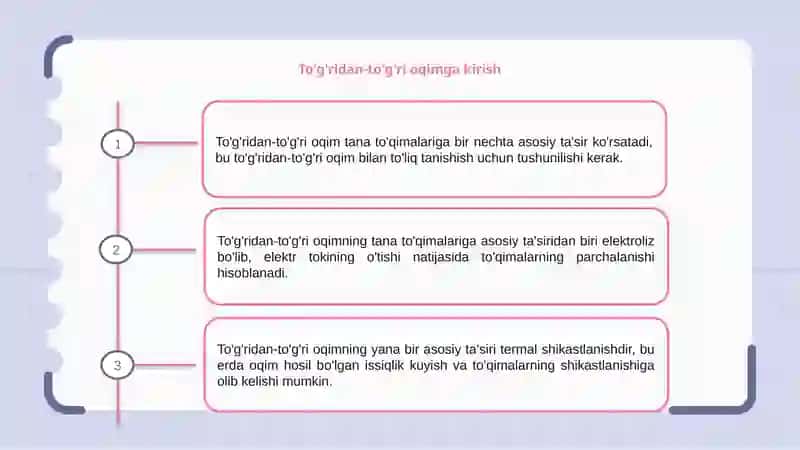 Organizm toʻqimalariga oʻzgarmas tokning birlamchi ta'siri 3