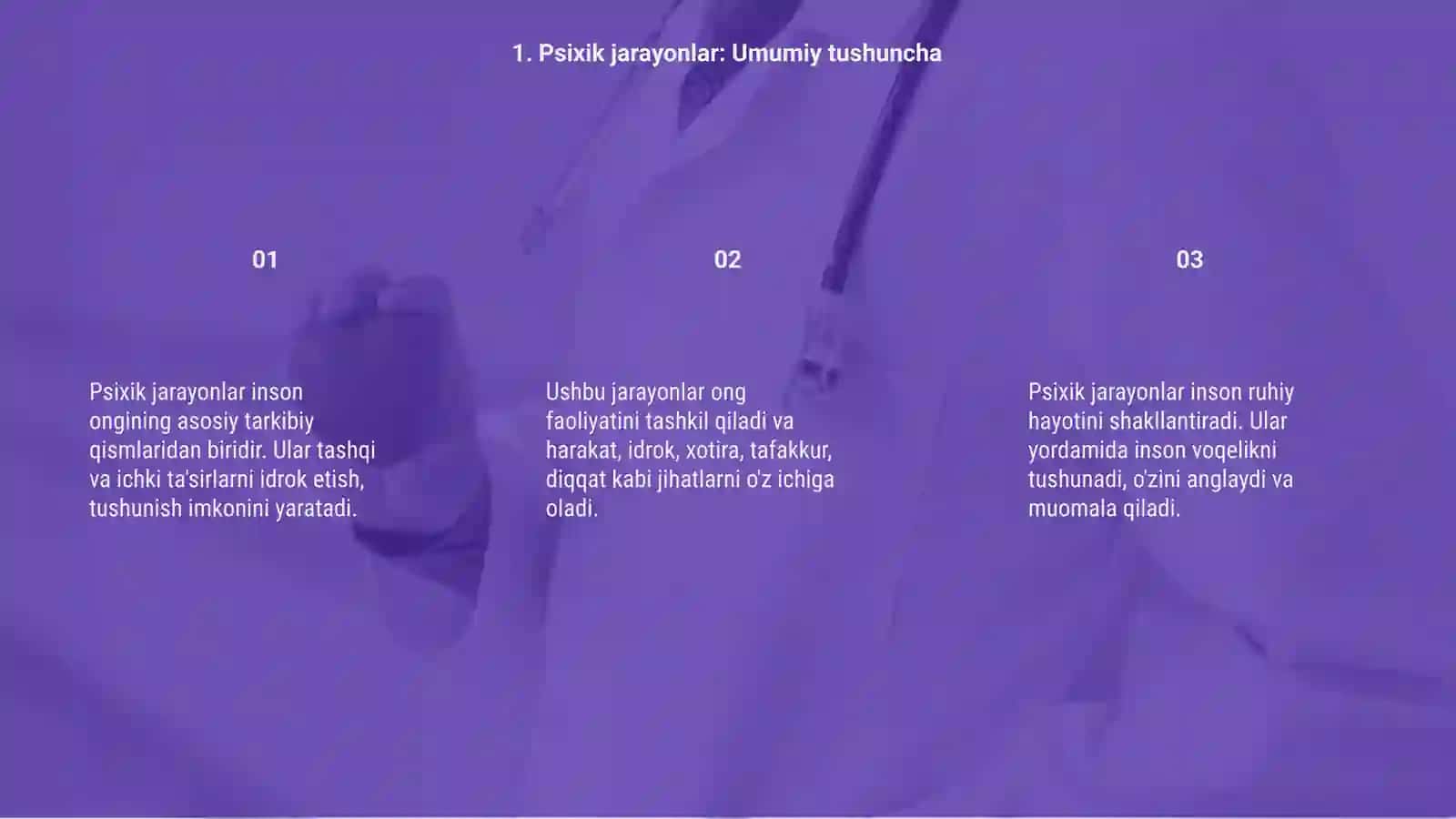Psixik jarayonlar va ularning tavsifi 3