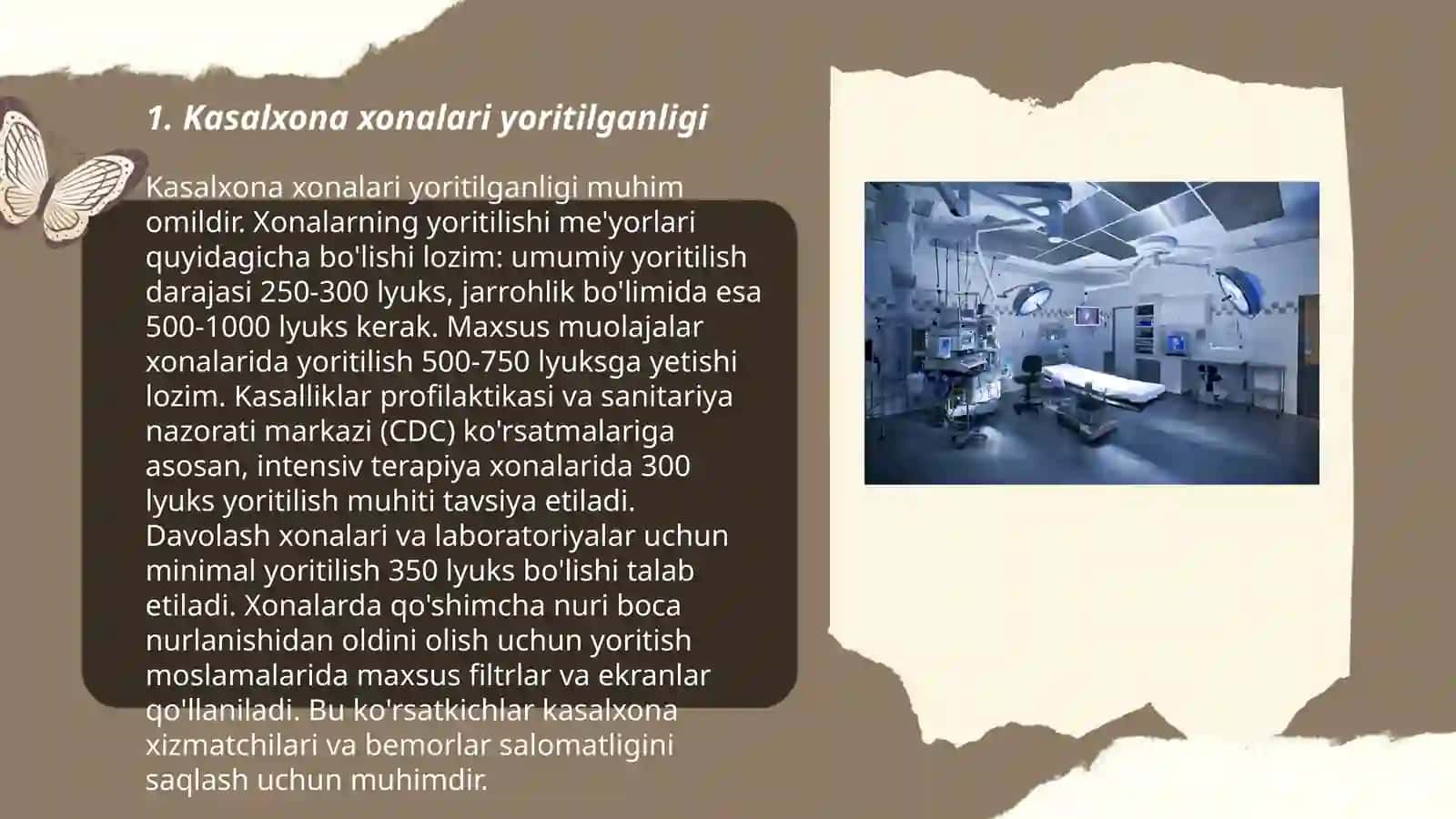 Kasalxona xonalari yoritilganligining ahamiyati 3