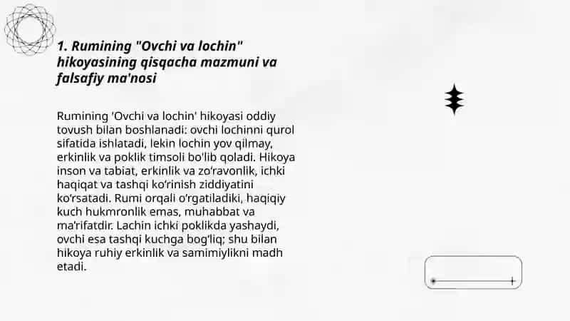Rumining Ovchi va lochin hikoyasi 3