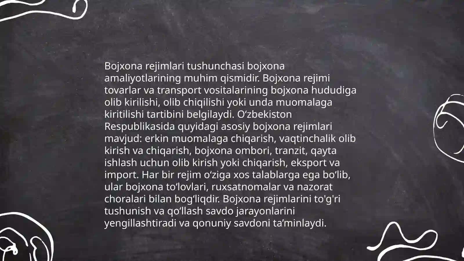 Bojxona rejimlari va ularning turlari 3