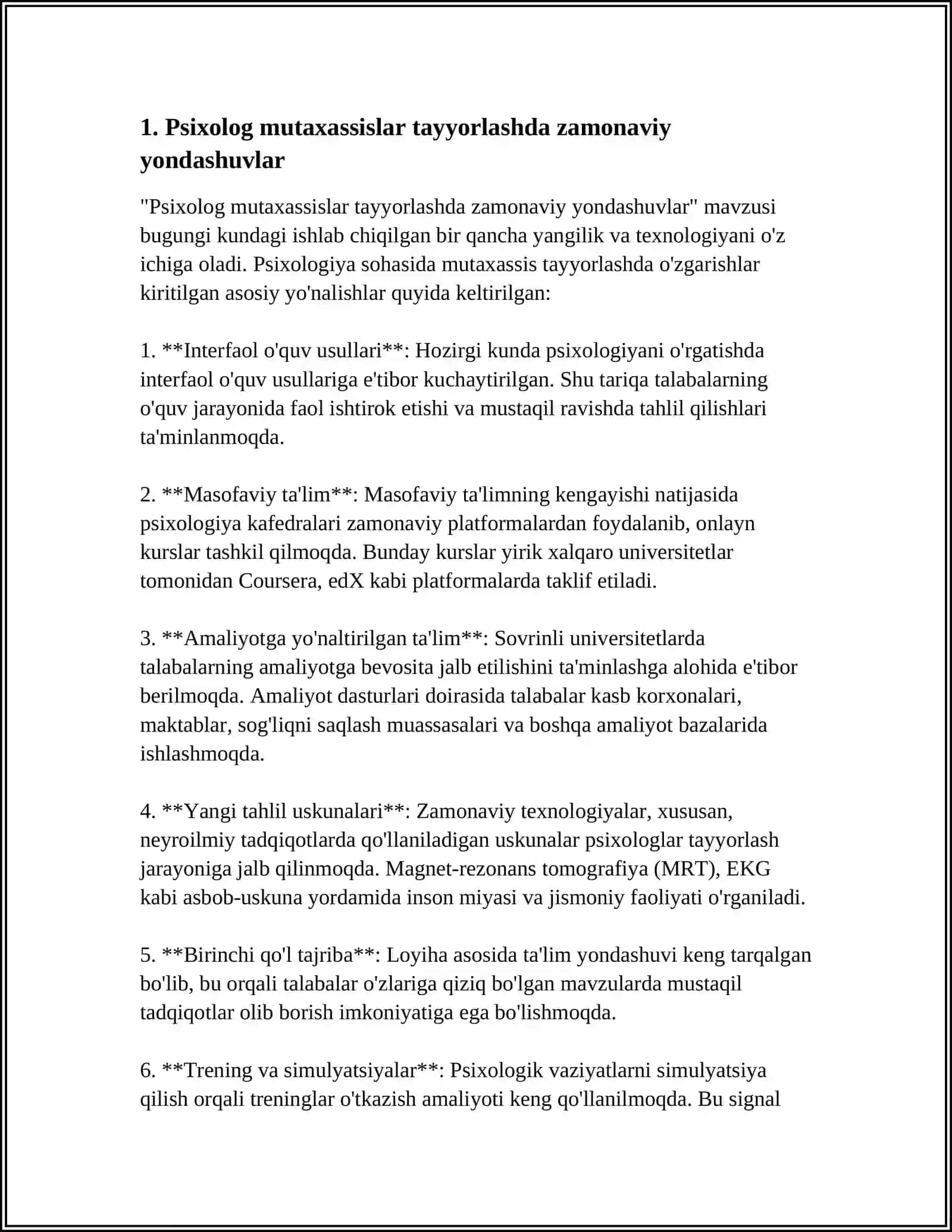 Psixolog mutaxassislar tayyorlashda zamonaviy yondashuvlar 3