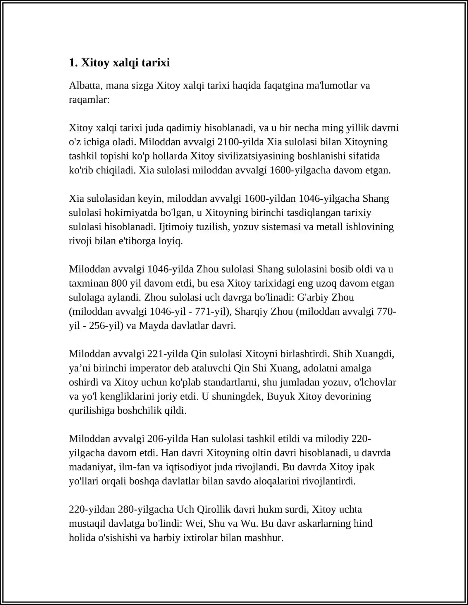 Xitoy Xalqi va Han Millati 3
