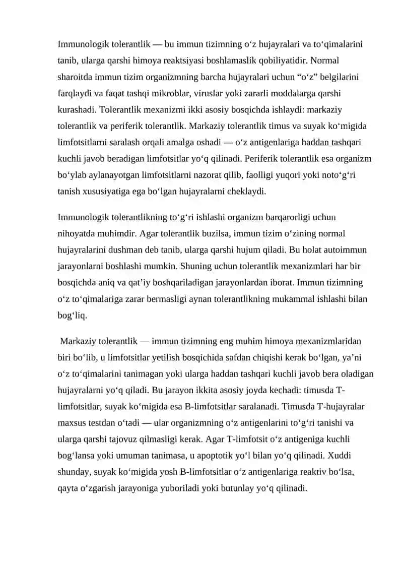 Immunologik tolerantlik nuqsonlari. Autoimmun xastaliklar 3