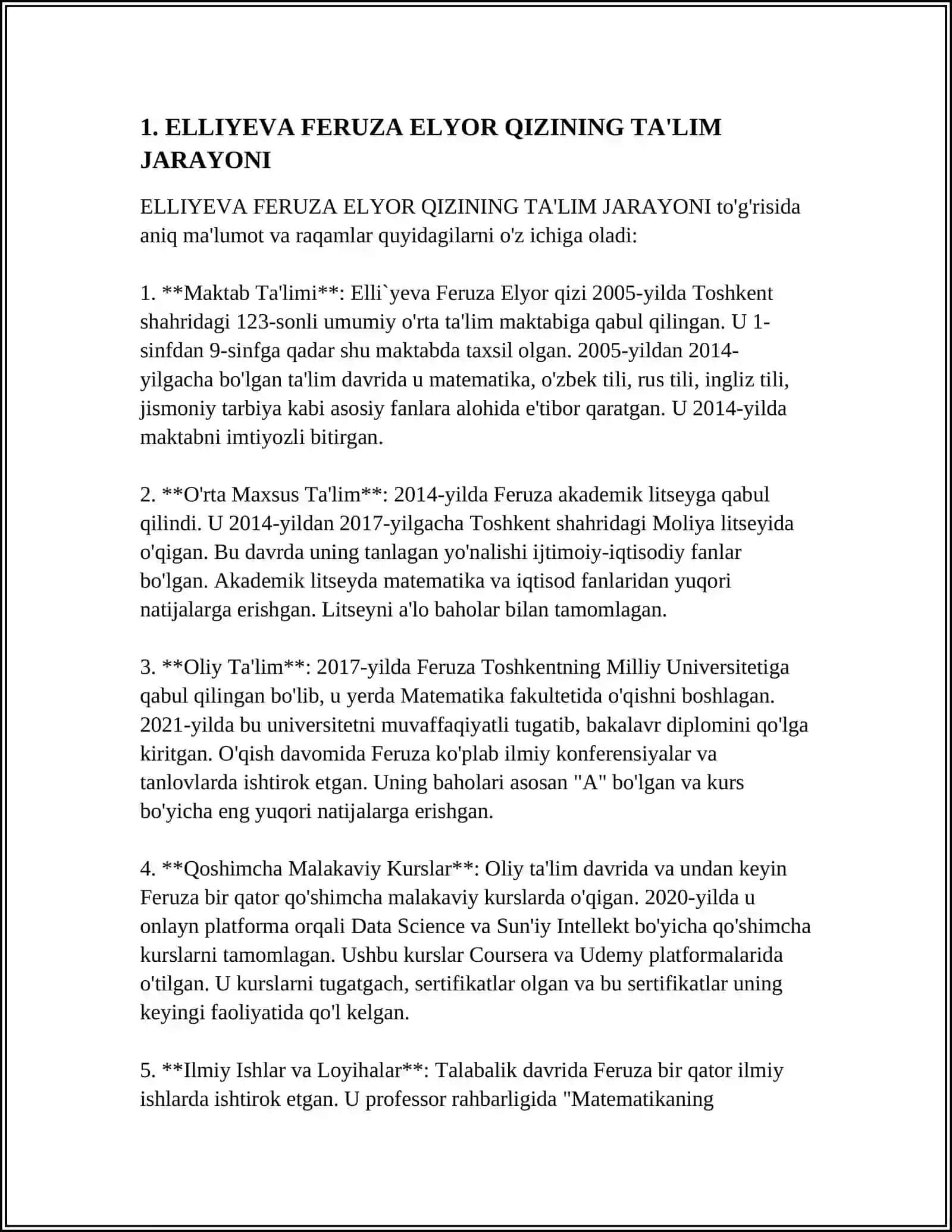 ELLIYEVA FERUZA ELYOR QIZI. 1-KURS 2411- GURUH 3