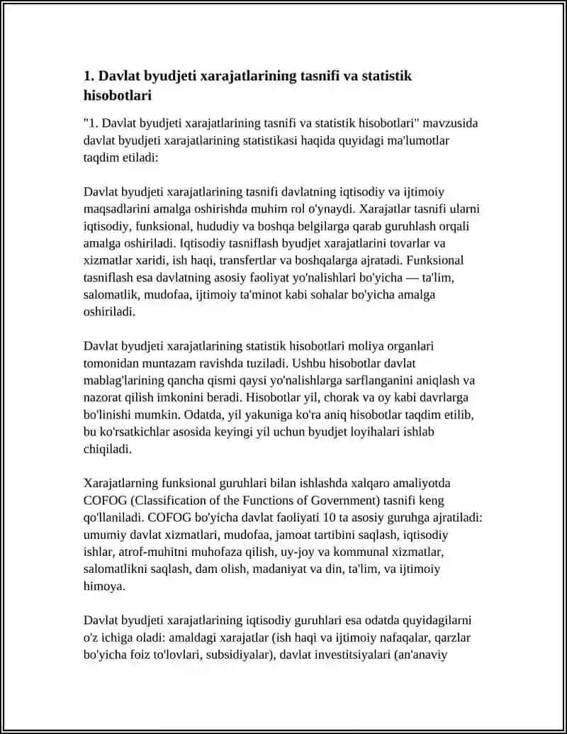 DAVLAT BYUDJETI XARAJATLARI STATISTIKASI 3