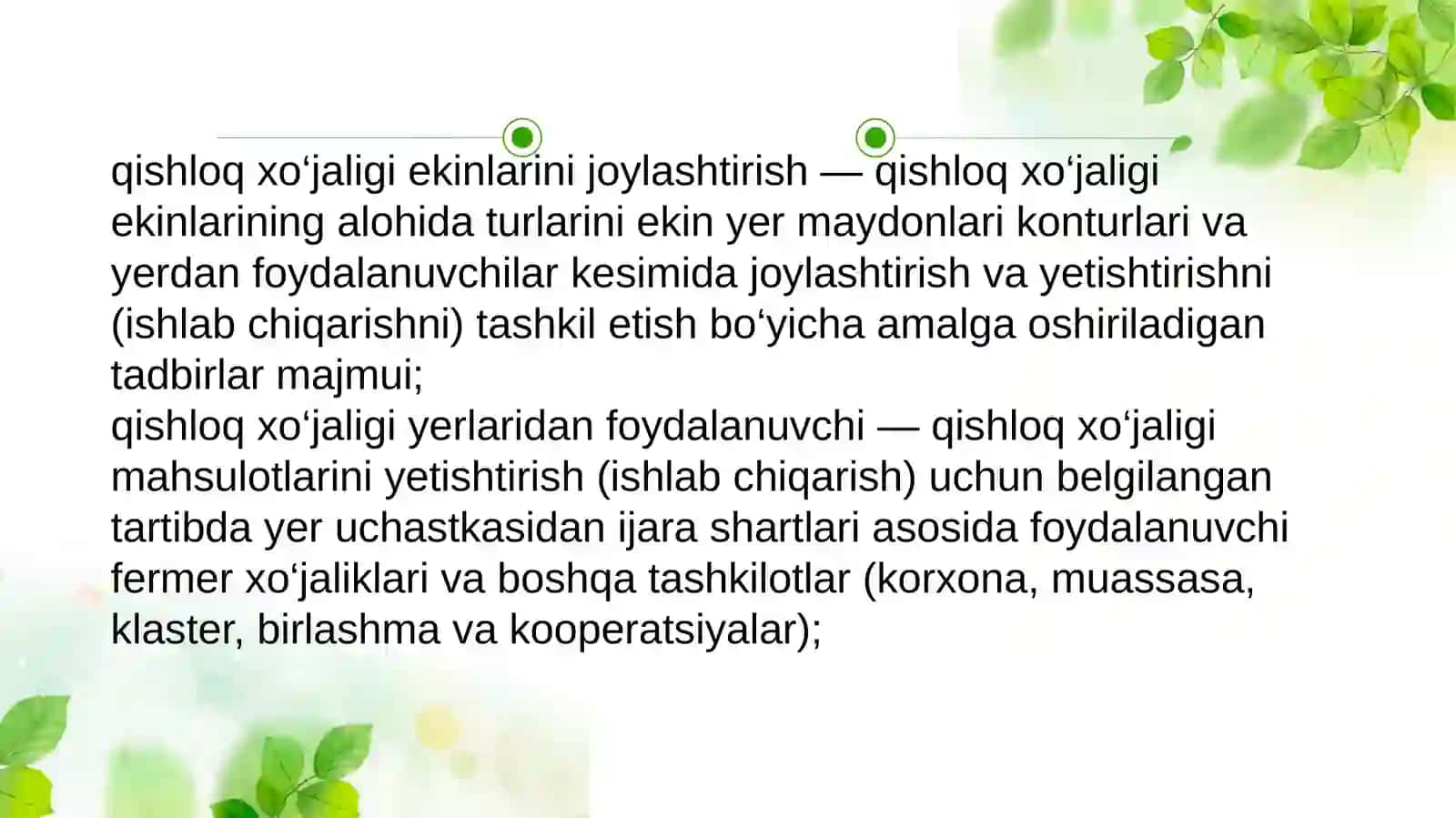 Qishloq xo‘jaligi ekinlarini joylashtirish 3