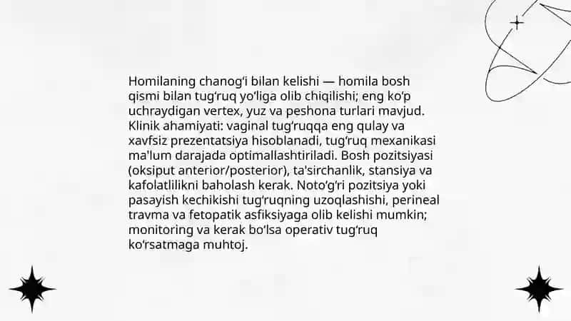 Homilaning chanog’i bilan kelishi 3