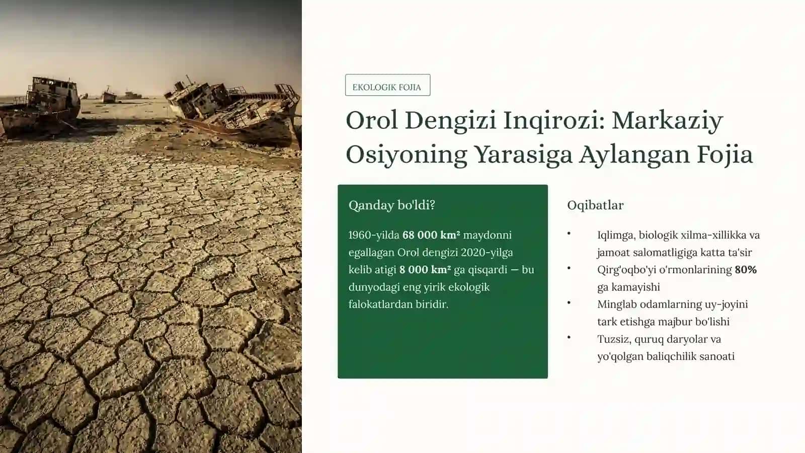 O'zbekistonning Ekologik Muammolari: Bugungi Kun Va Kelajak 3