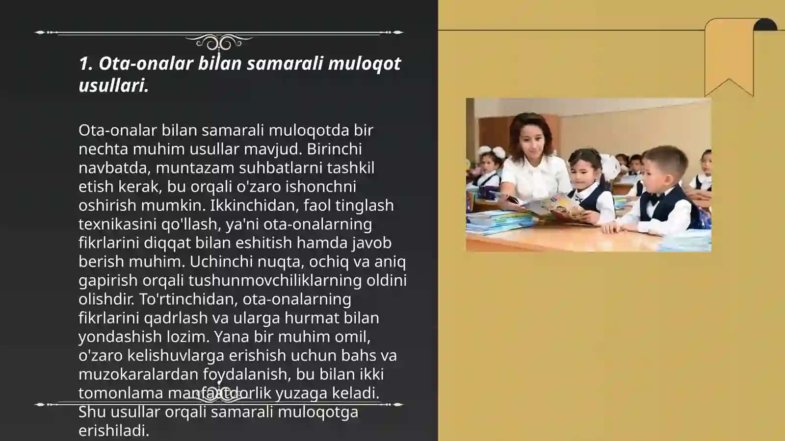 Ota-onalar bilan ishlash metodikasi,ish turlari 3