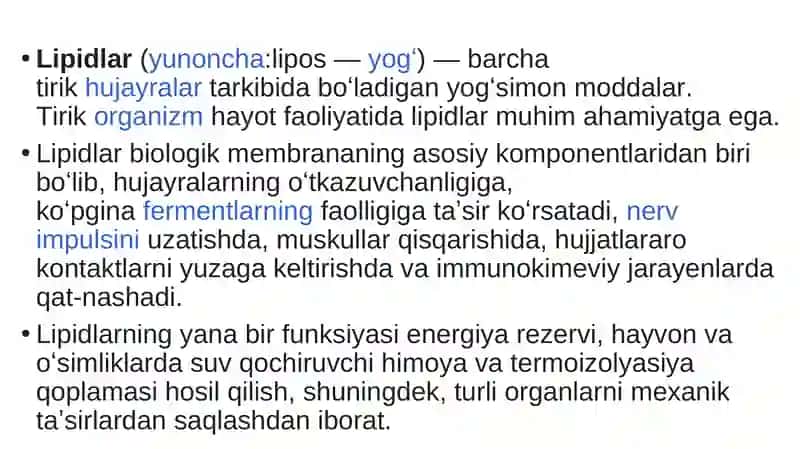 Lipidlar.Sovunlanuvchilipidlar. 3