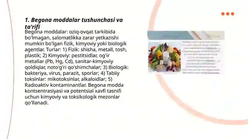 Begona moddalar tushunchasi va tasnifi 3