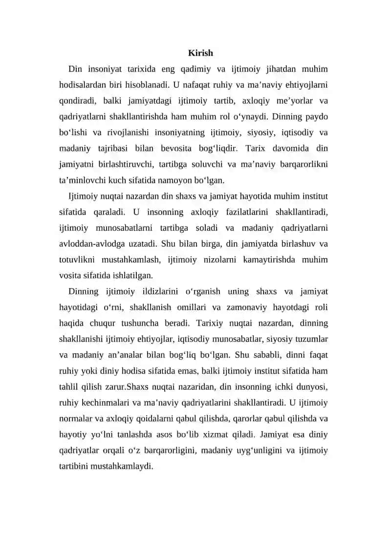 Dinning ijtimoiy ildizlari 3