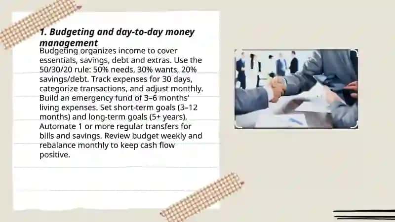 Budgeting and day-to-day money management 3