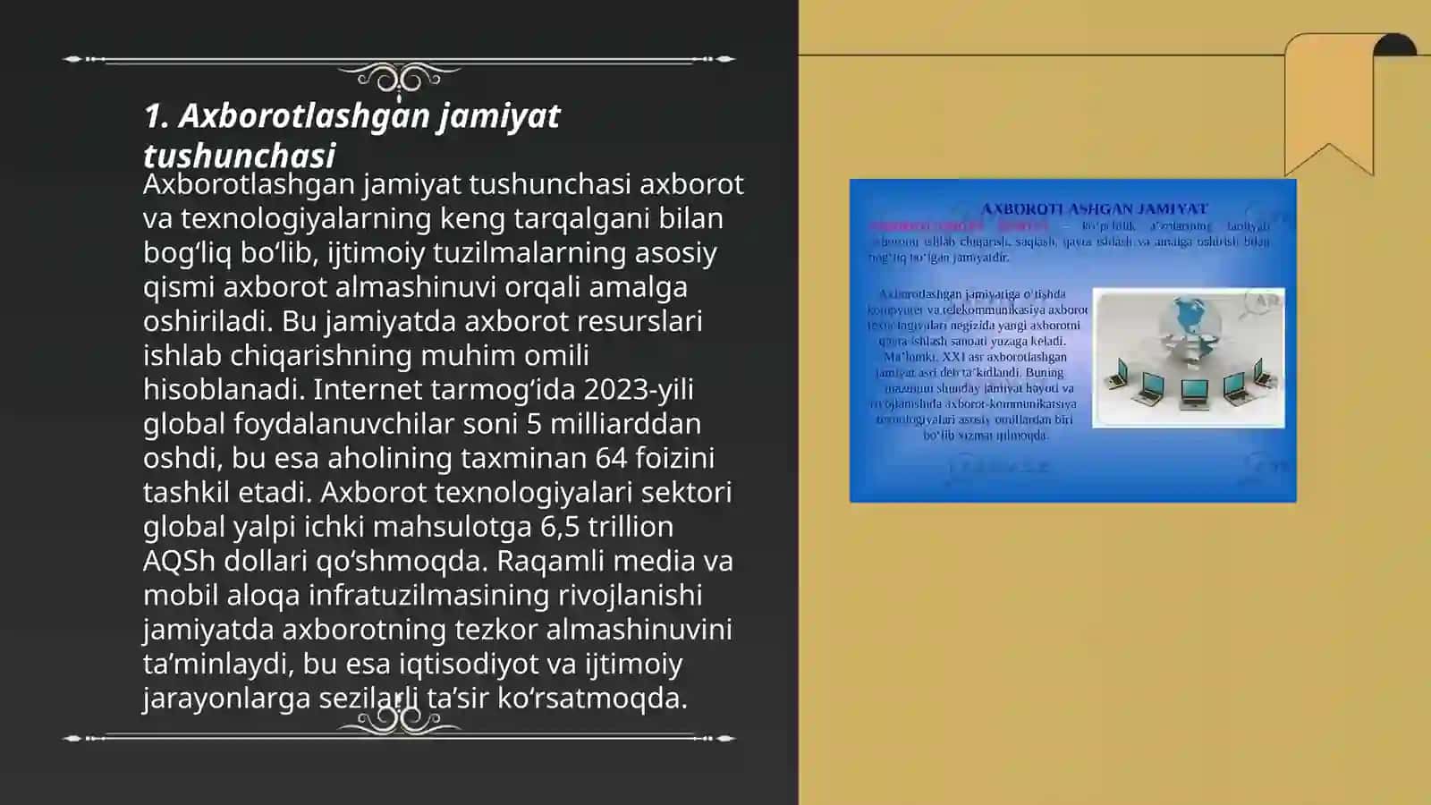 Axborotlashgan jamiyat va uning istiqbollari 3