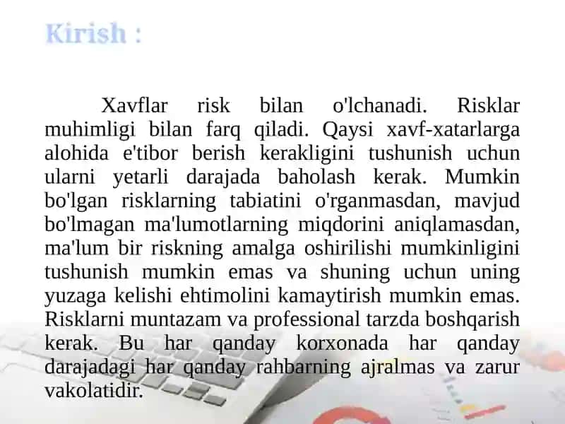 RISK VA QAYTIMNING MOHIYATI VA HISOBLANISHI 3