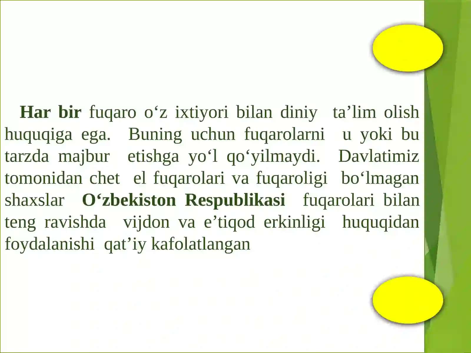 Vijdon erkinligi. Matn ustida ishlash 3