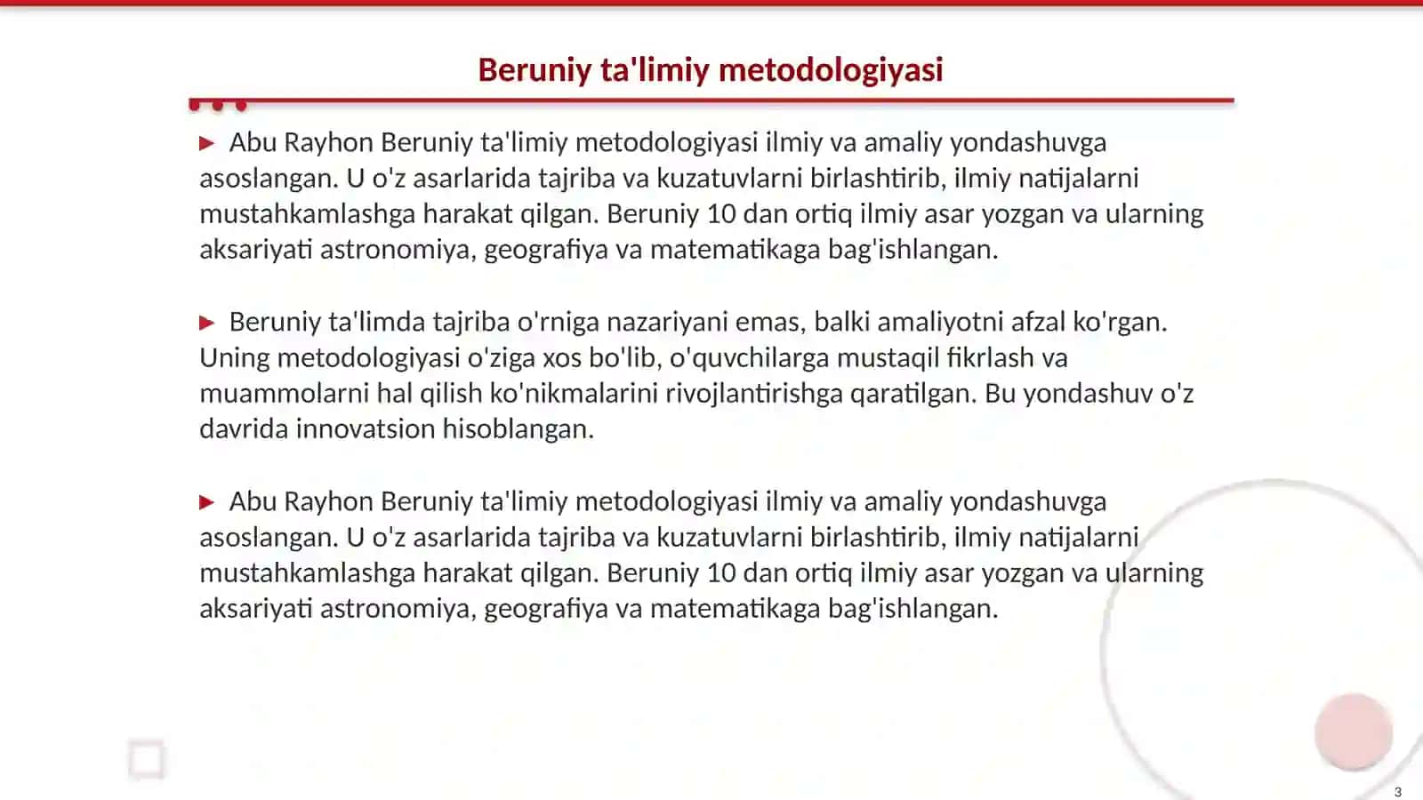 Abu Rayhon Beruniy, Abu Ali ibn Sinoning ta'limiy-axliqiy qarashlari 3