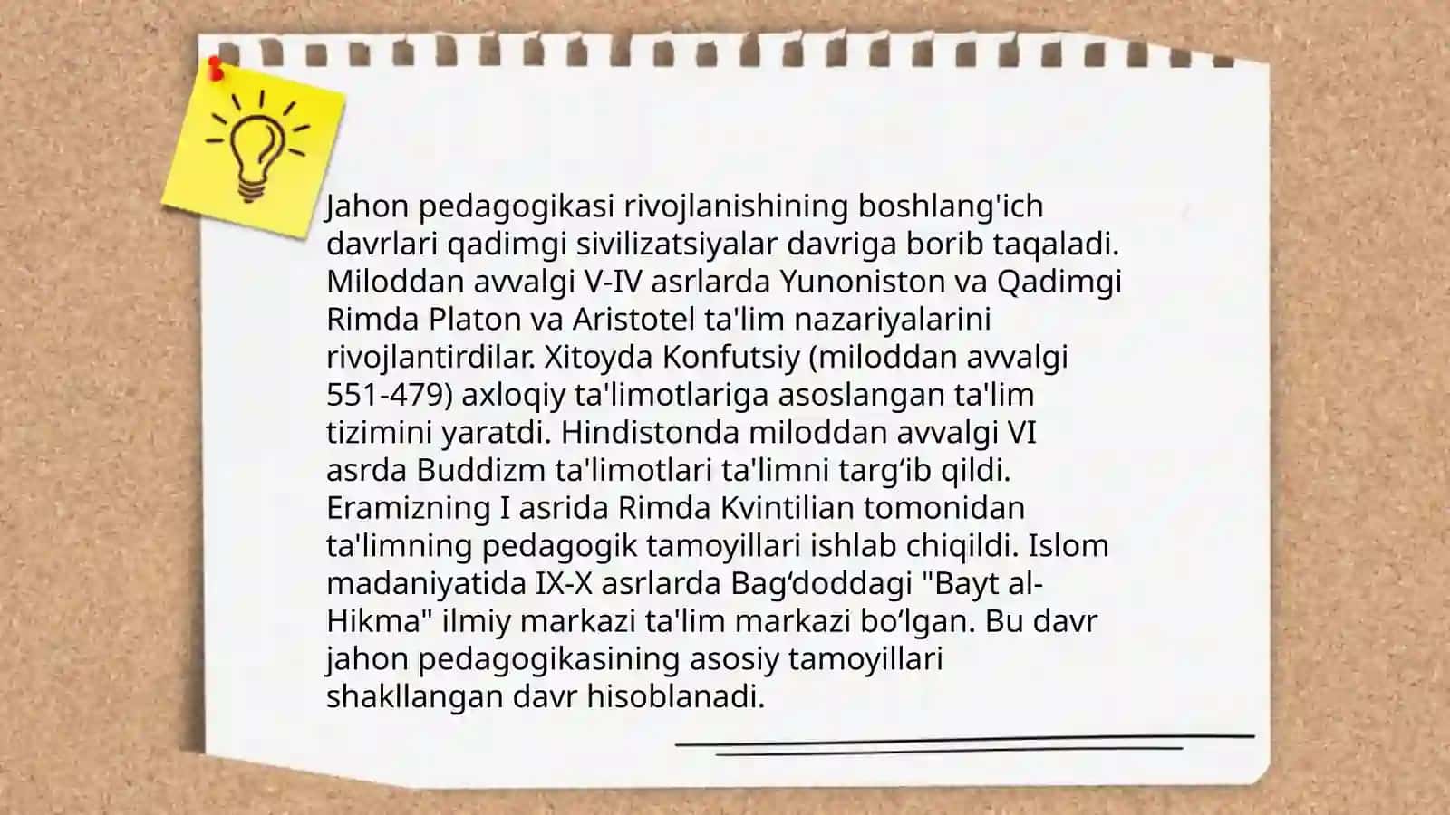 Jahon pedagogikasi rivojlanish tarixi 3