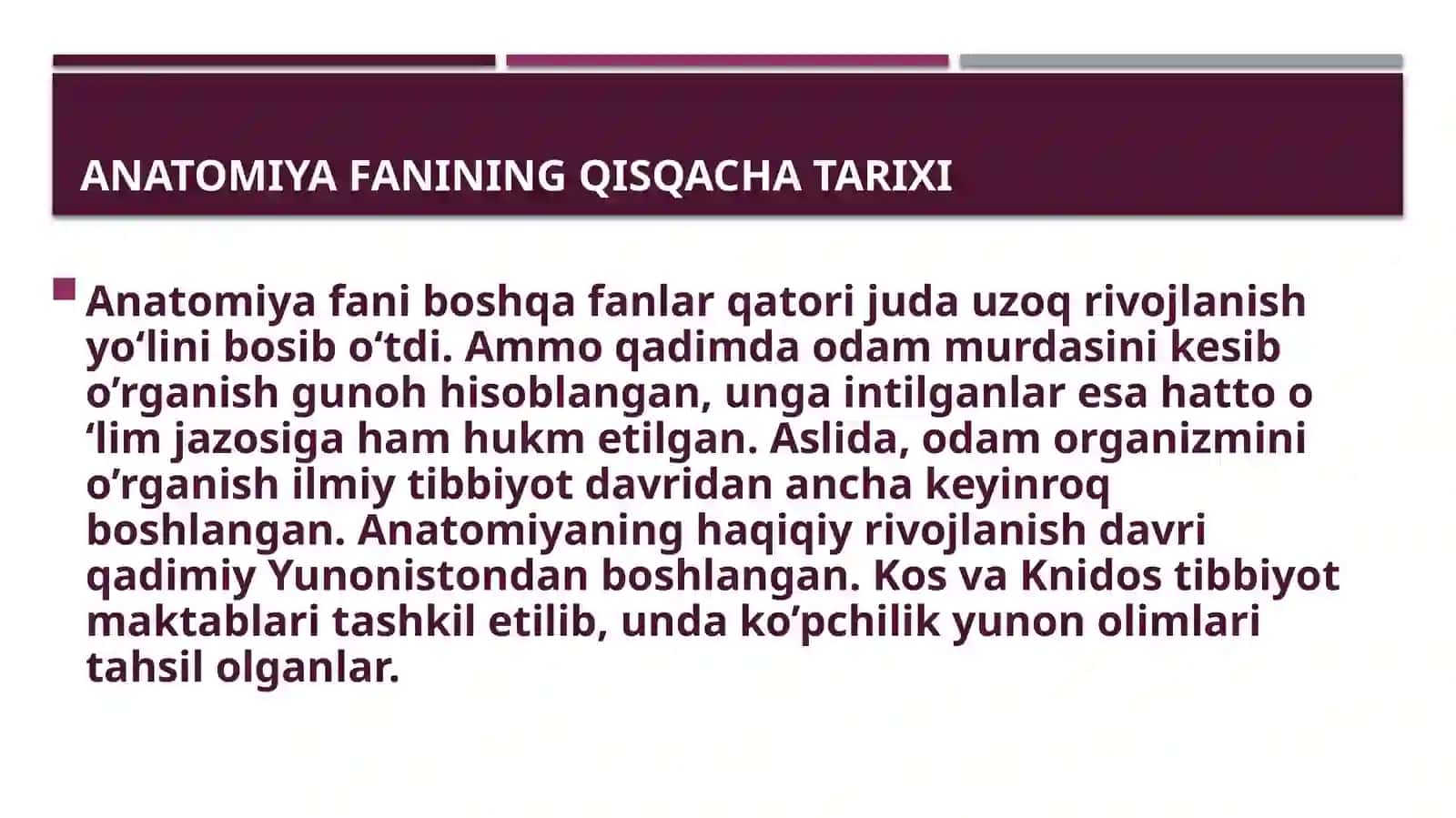 Odamanatomiyasi fanining maqsadi va vazifalari 3