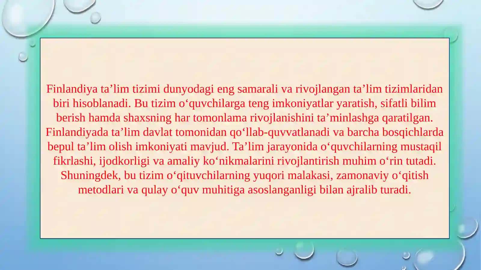 Finlandiya ta’lim tizimi  slayd 3