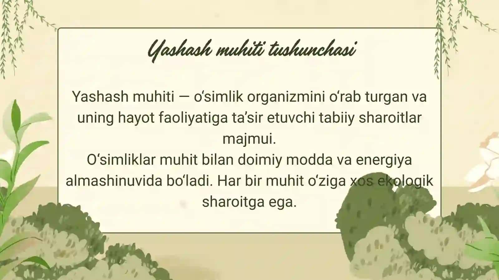 Oʻsimliklarning yashash muhitlari 3