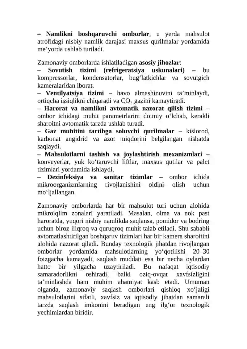 Zamonaviy saqlash omborlari tuzilishi, turlari va jixozlari. 3