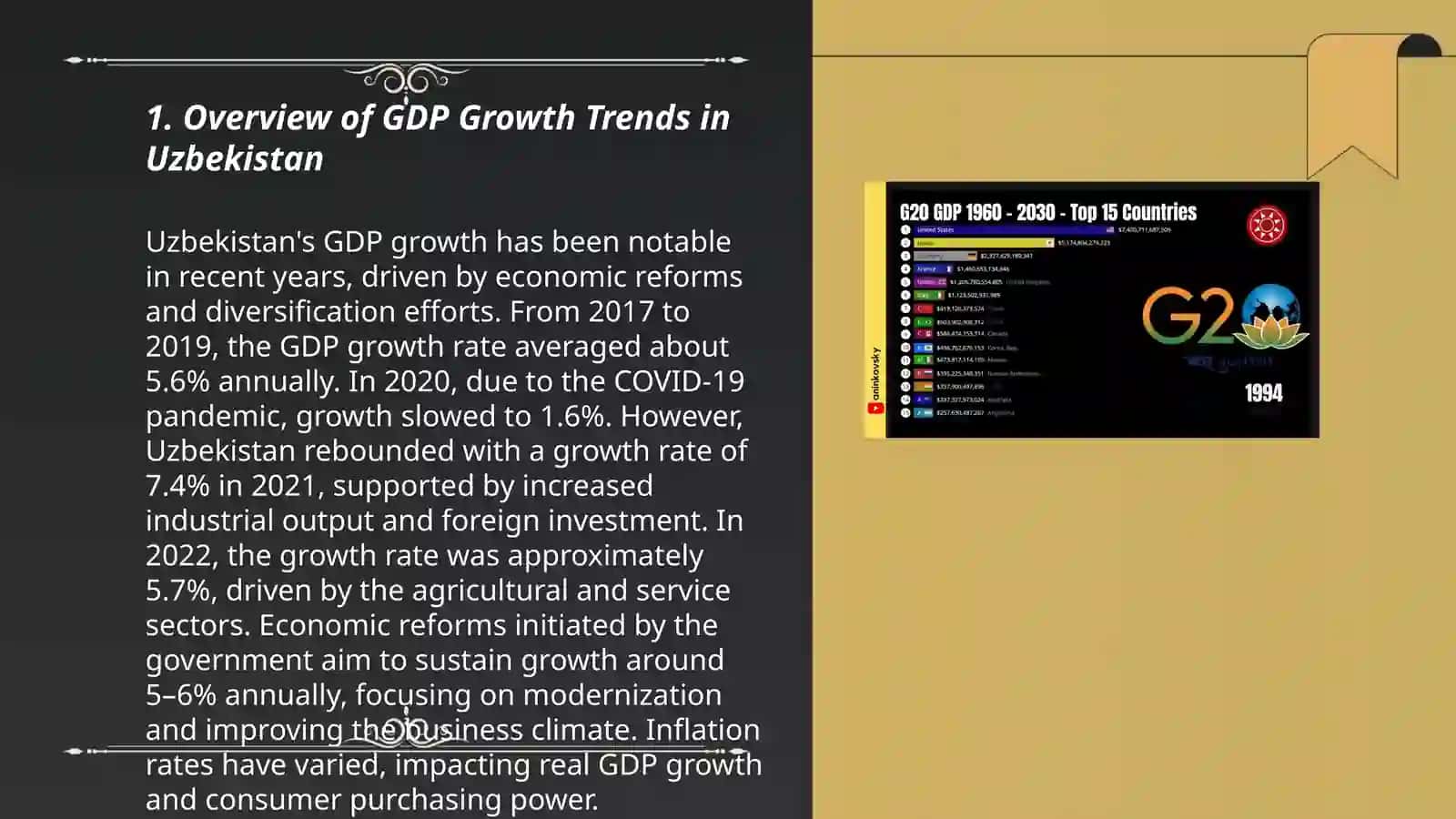 ECONOMIC INDICATORS OF GDP IN UZBEKISTAN 3
