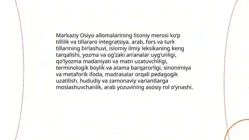 Markaziy Osiyo allomalarining lisoniy merosi 3