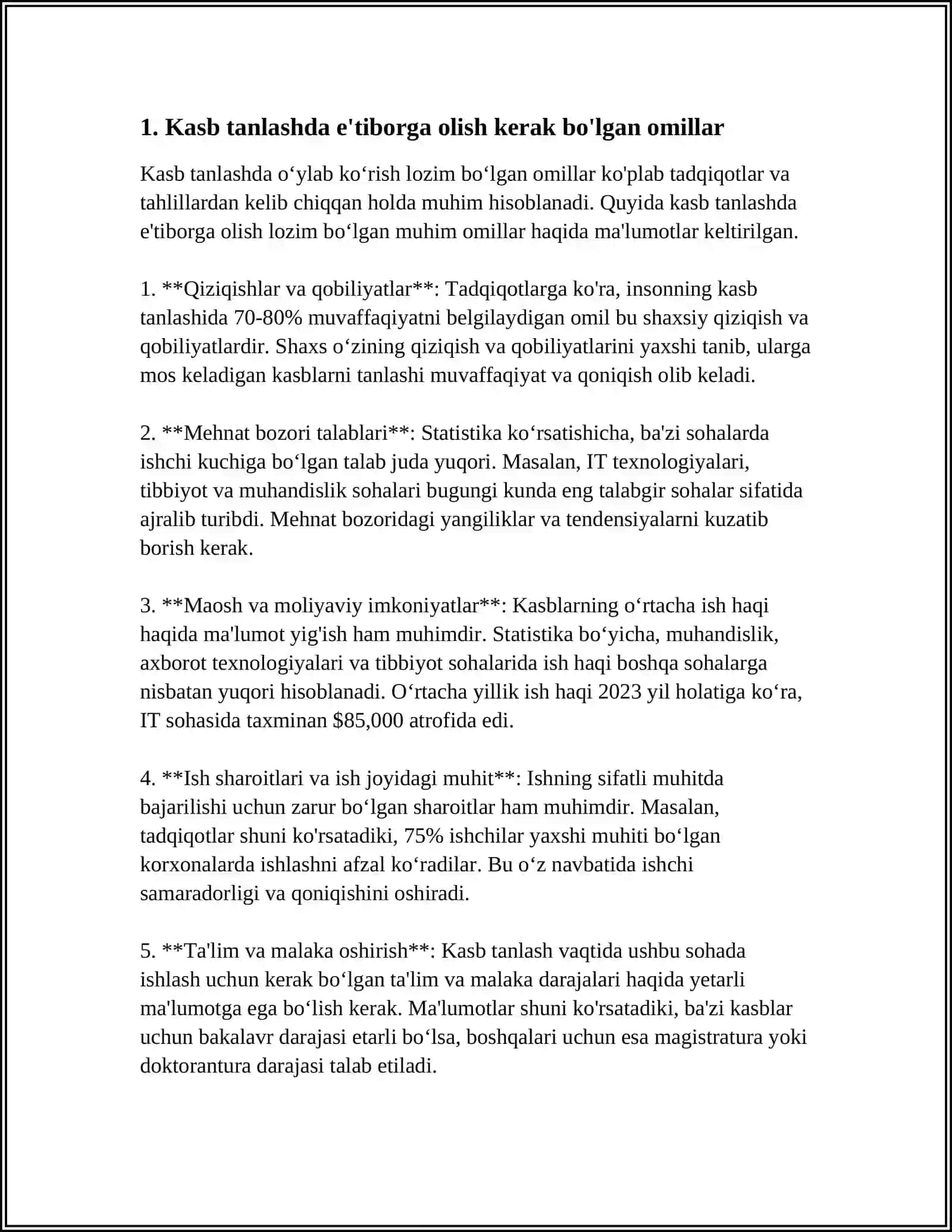 MENING KELAJAKDAGI KASBIM 3