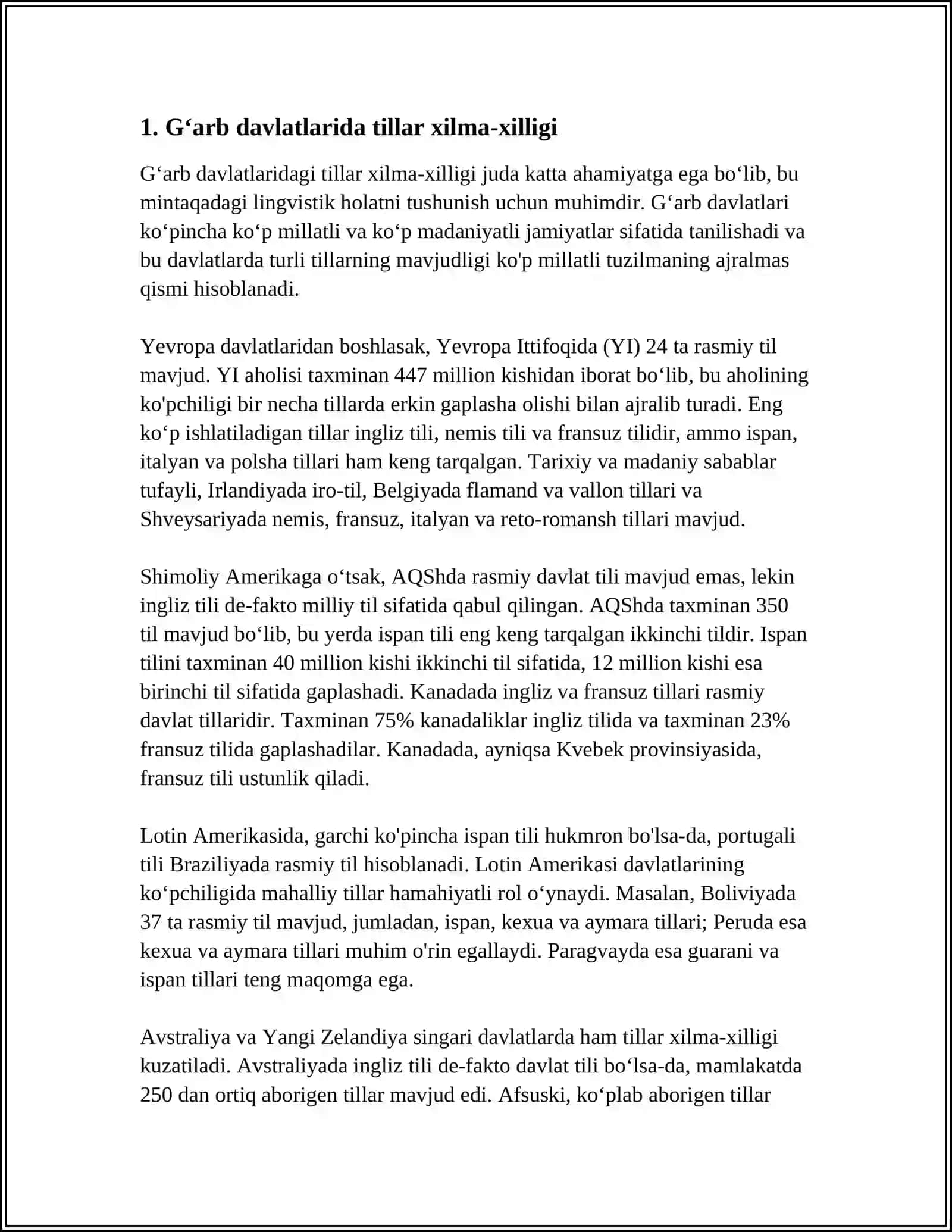 GʻARB MAMLAKATLARI SOTSIOLINGVISTIKASI 3