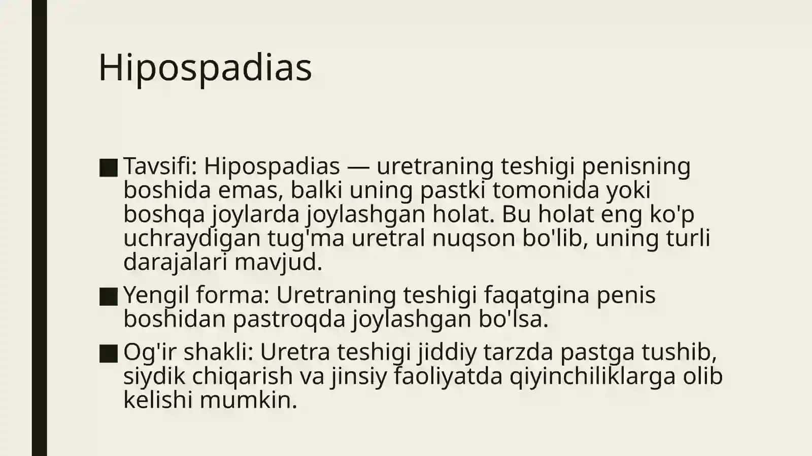 Uretra va moyaklar tug'ma nuqsonlari 3