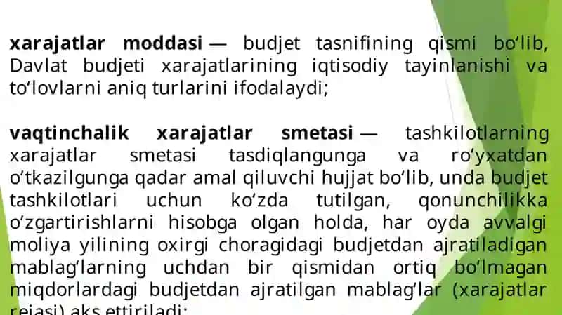 Moliyaviy hujjat-xarajatlar smetasini ishlab chiqish 3