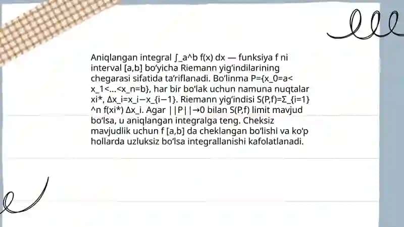 Aniq integral Aniq integrallarni hisoblash 3