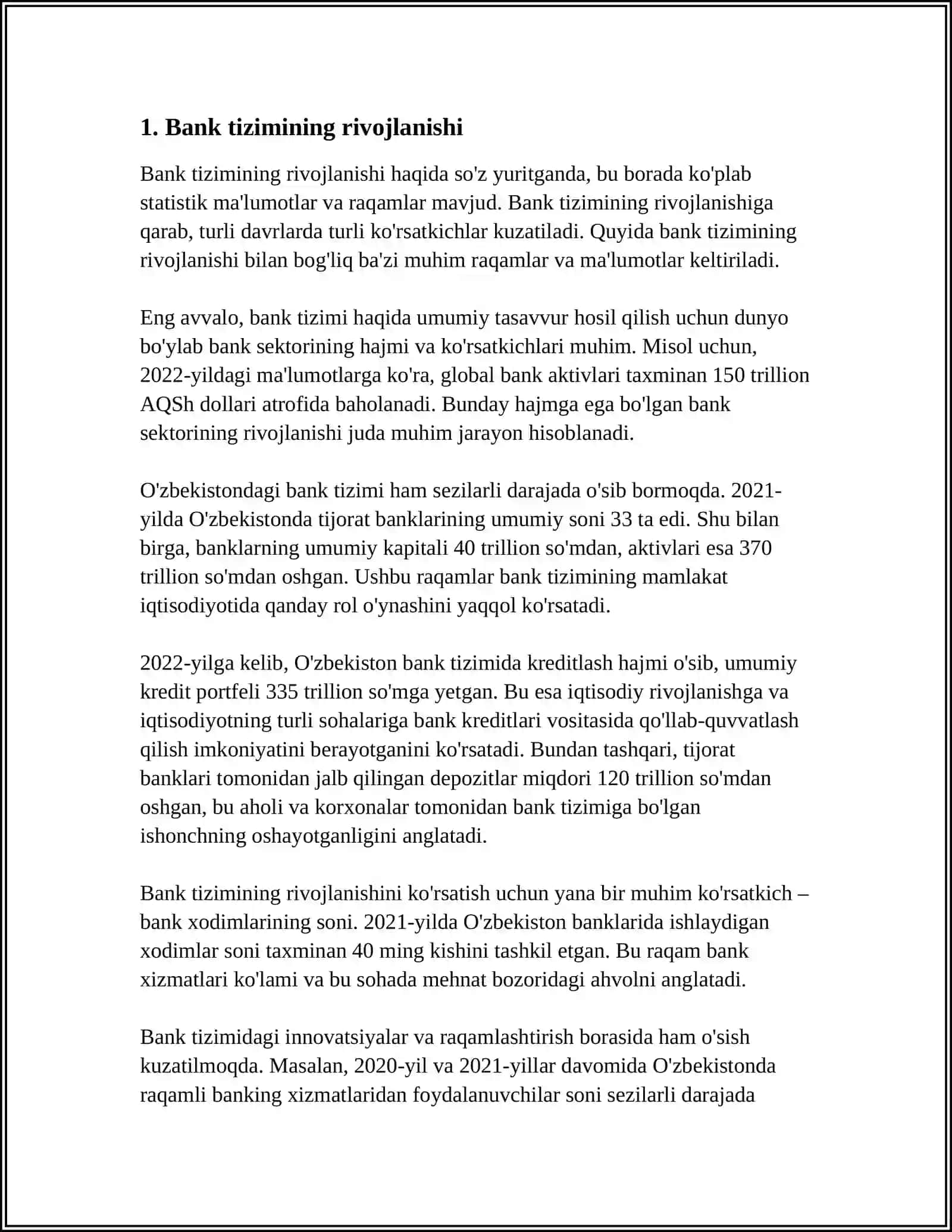 BANK TIZIMI 3