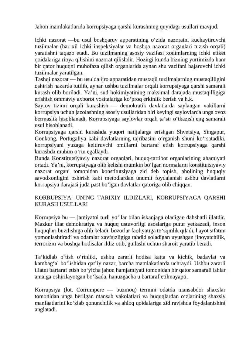 Korrupsiyaga qarshi kurashning jahon tajribasi 3