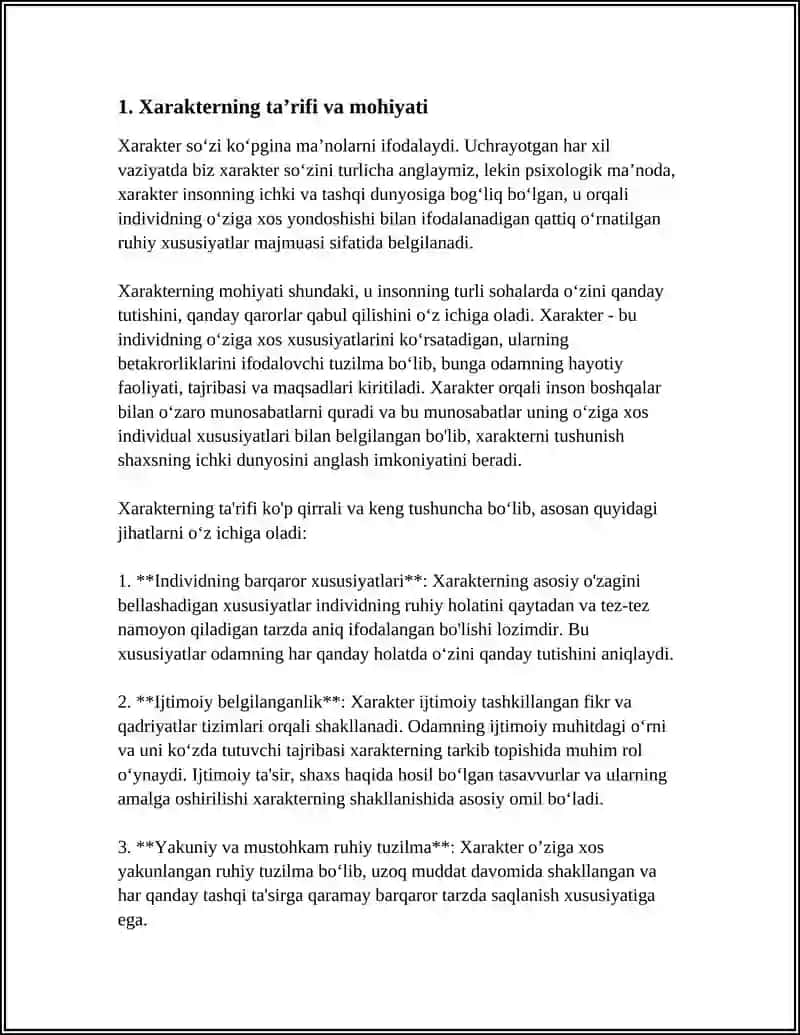 XARAKTER HAQIDA TUSHUNCHA 3