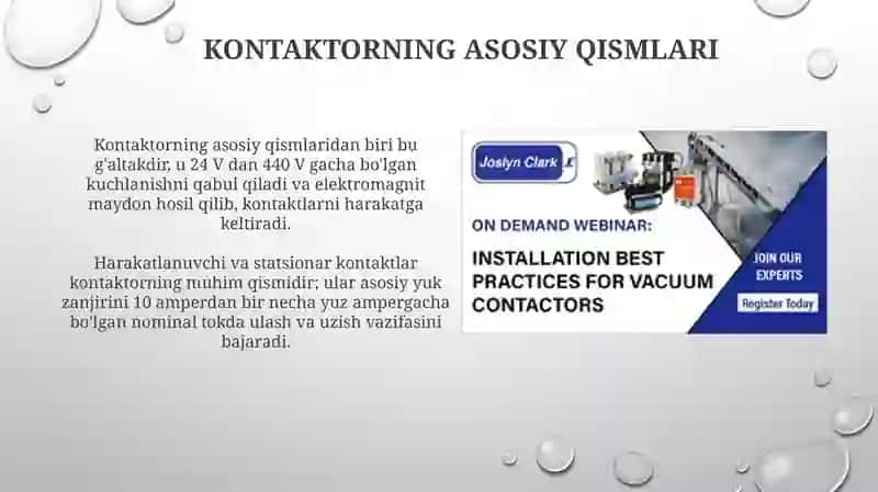 Kontaktorlar ishlatilishi va tekshiri 3