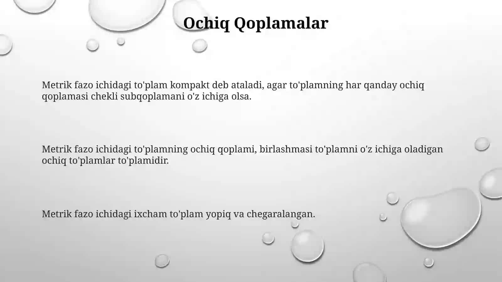 Metrik fazoda kompakt to‘plamlar 3