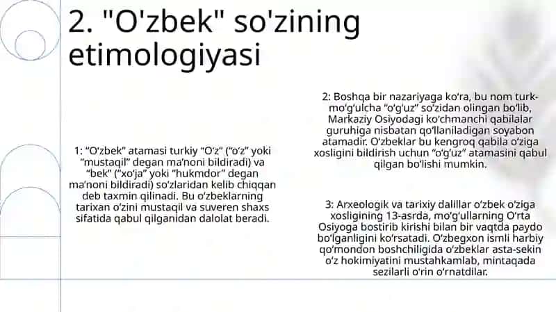 O‘zbek Etnik Nomi Kelib Chiqishi Tarixi Xususida 3