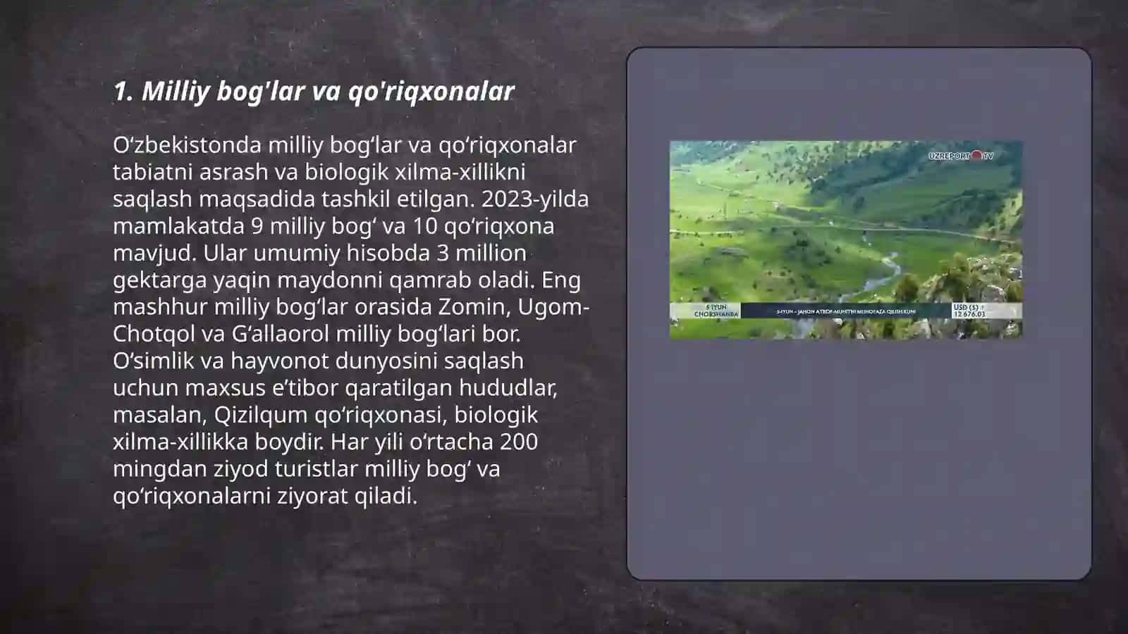 Milliy bog'lar va qo'riqxonalar 3