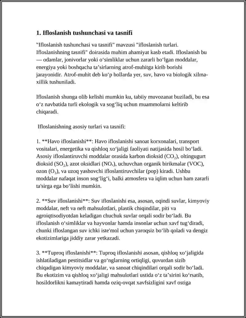IFLOSLANISH TURLARI. IFLOSLANISHNING TASNIFI 3
