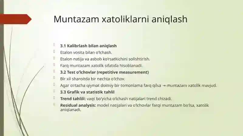 Muntazam xatolik 3