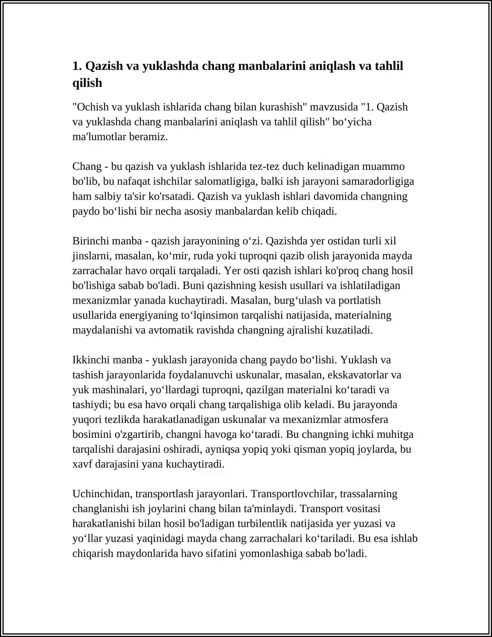 OCHISH VA YUKLASH ISHLARIDA CHANG BILAN KURASHISH 3