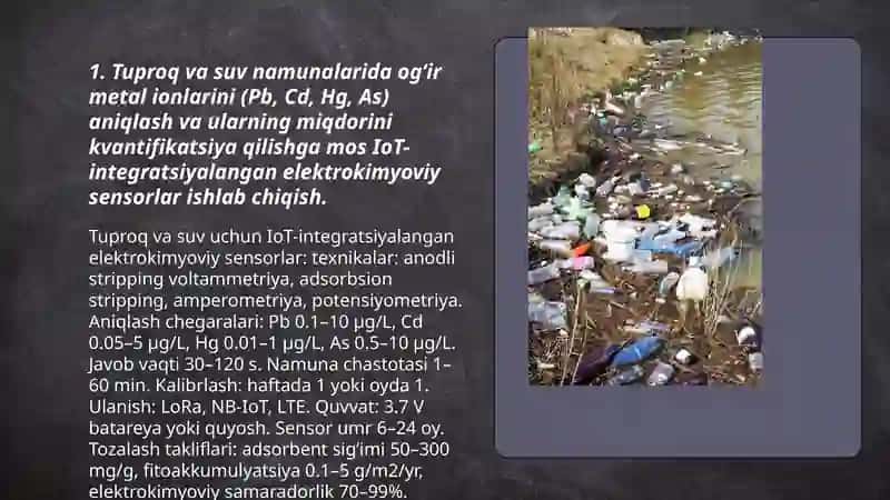 Tuproq va suvdagi ion bogʻlanishli ifloslovchi moddalarni aniqlash 3