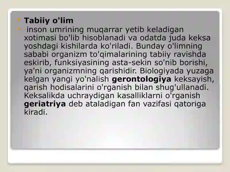 O’lim haqida tushuncha 3