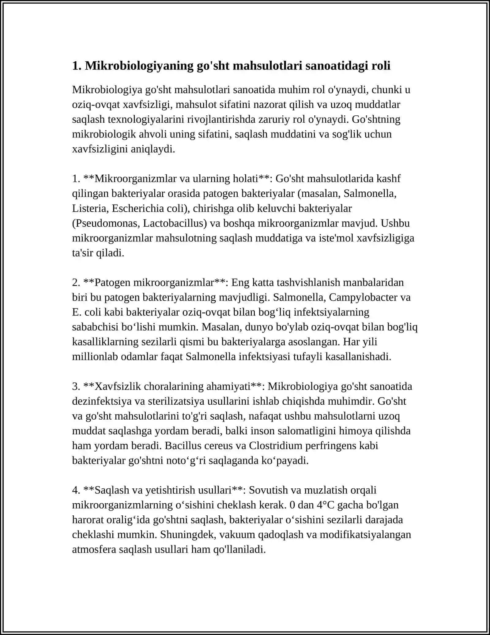 GÒSHT MAHSULOTLARINI ISHLAB CHIQARISHDA MIKROORGANIZMLARNING ÒRNI 3