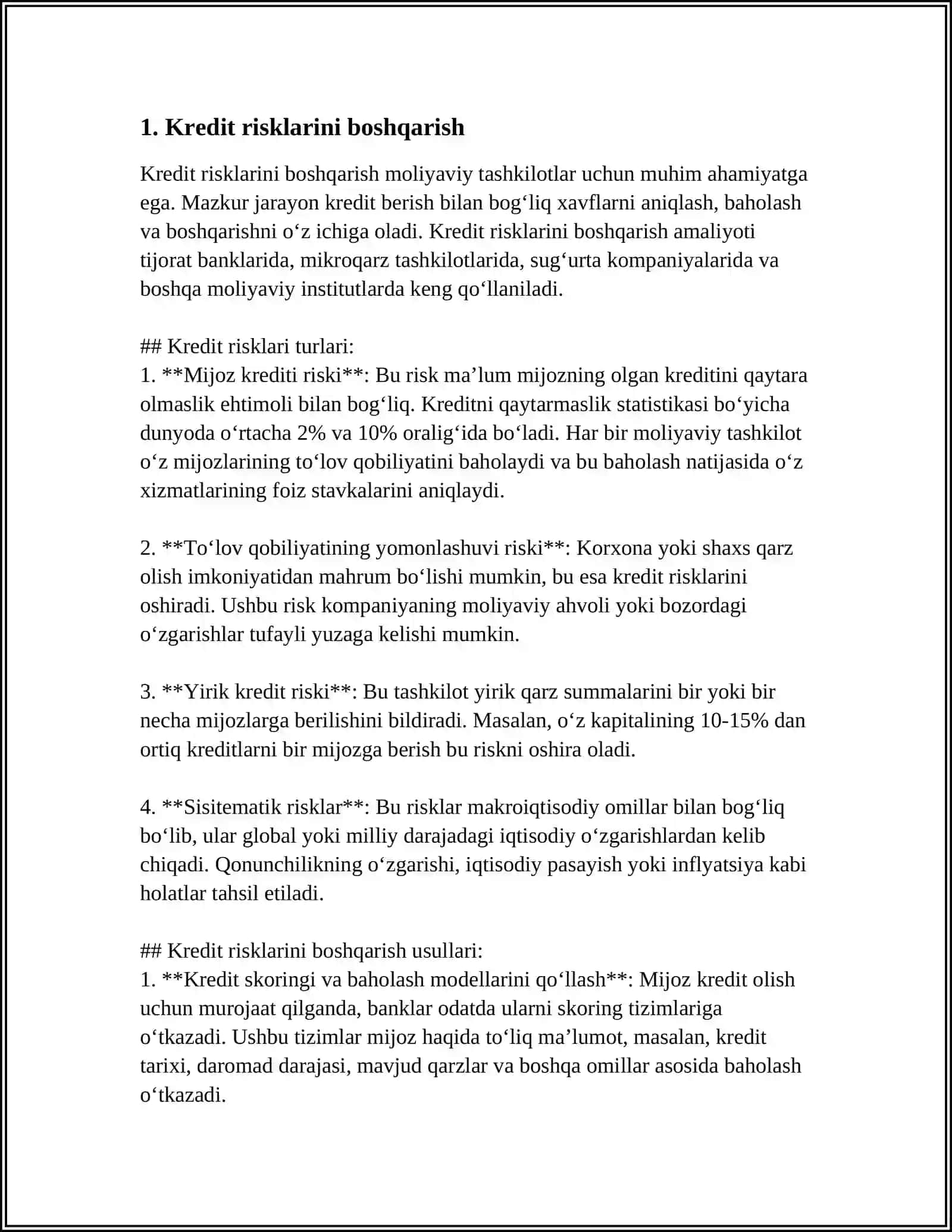 KREDIT OPERATSIYALARI HISOBI 3